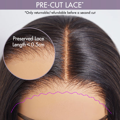Trendy Short Cut Curly Minimalist HD Lace Glueless Side Part Wig 100% Human Hair Pre-Cut Lace