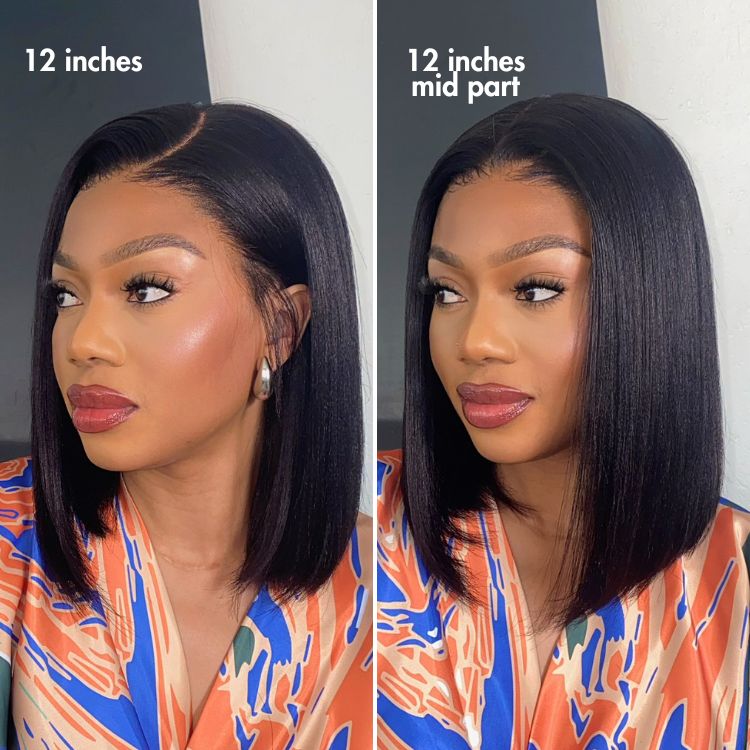 Luxury Glueless 13x6 HD Lace Bob Wig – Short Natural Yaki Texture with Ear-to-Ear Frontal
