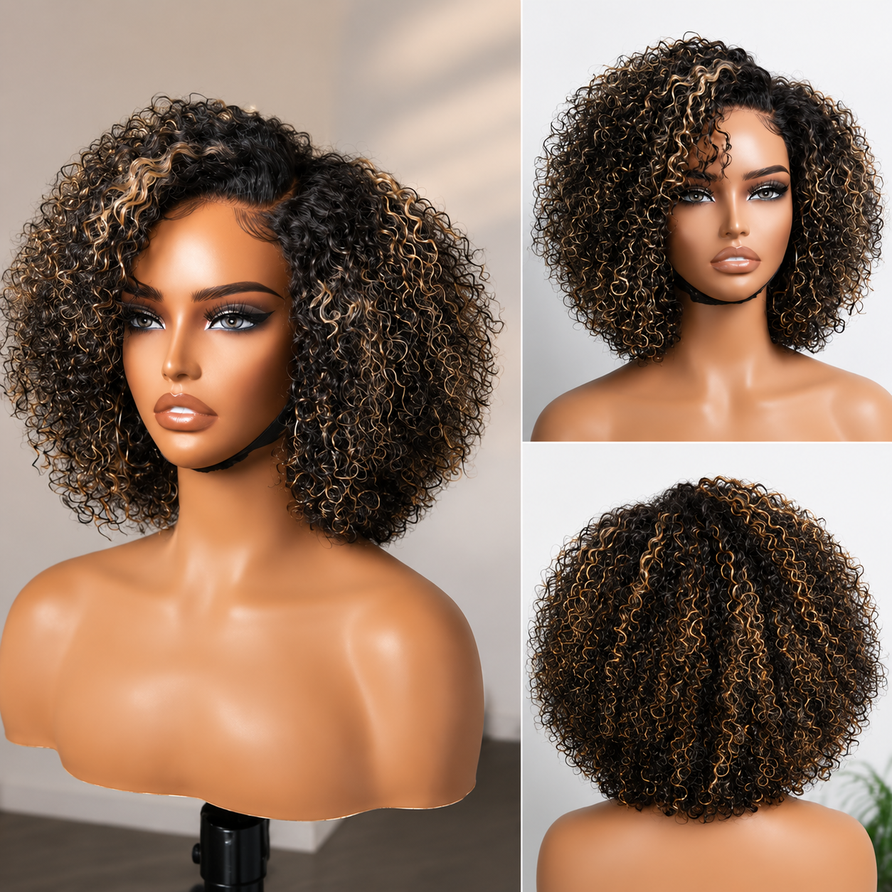 Trendy Short Cut Curly Minimalist HD Lace Glueless Side Part Wig 100% Human Hair Pre-Cut Lace
