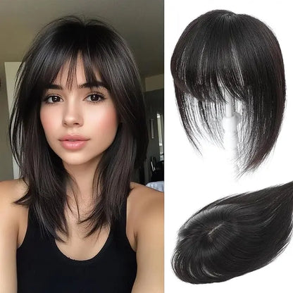 🔥🔥Human Hair Topper with Bangs | Hair Piece for Thinning Hair