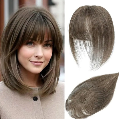 🔥🔥Human Hair Topper with Bangs | Hair Piece for Thinning Hair