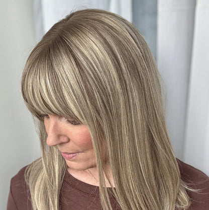 🔥🔥Human Hair Topper with Bangs | Hair Piece for Thinning Hair