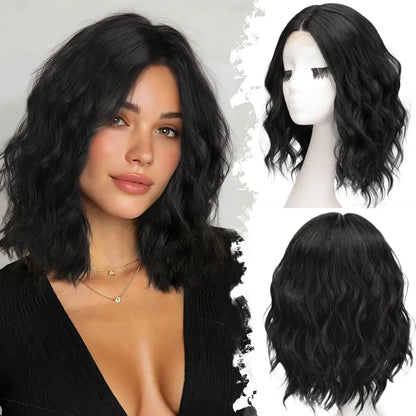 ✨ Natural-Looking Short Wavy Bob Wig With Instant Volume & Adjustable Comfort Fit