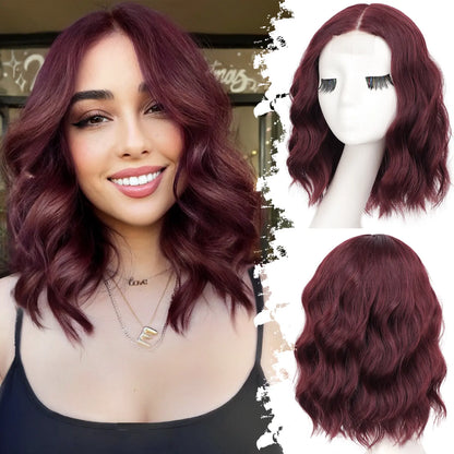 ✨ Natural-Looking Short Wavy Bob Wig With Instant Volume & Adjustable Comfort Fit