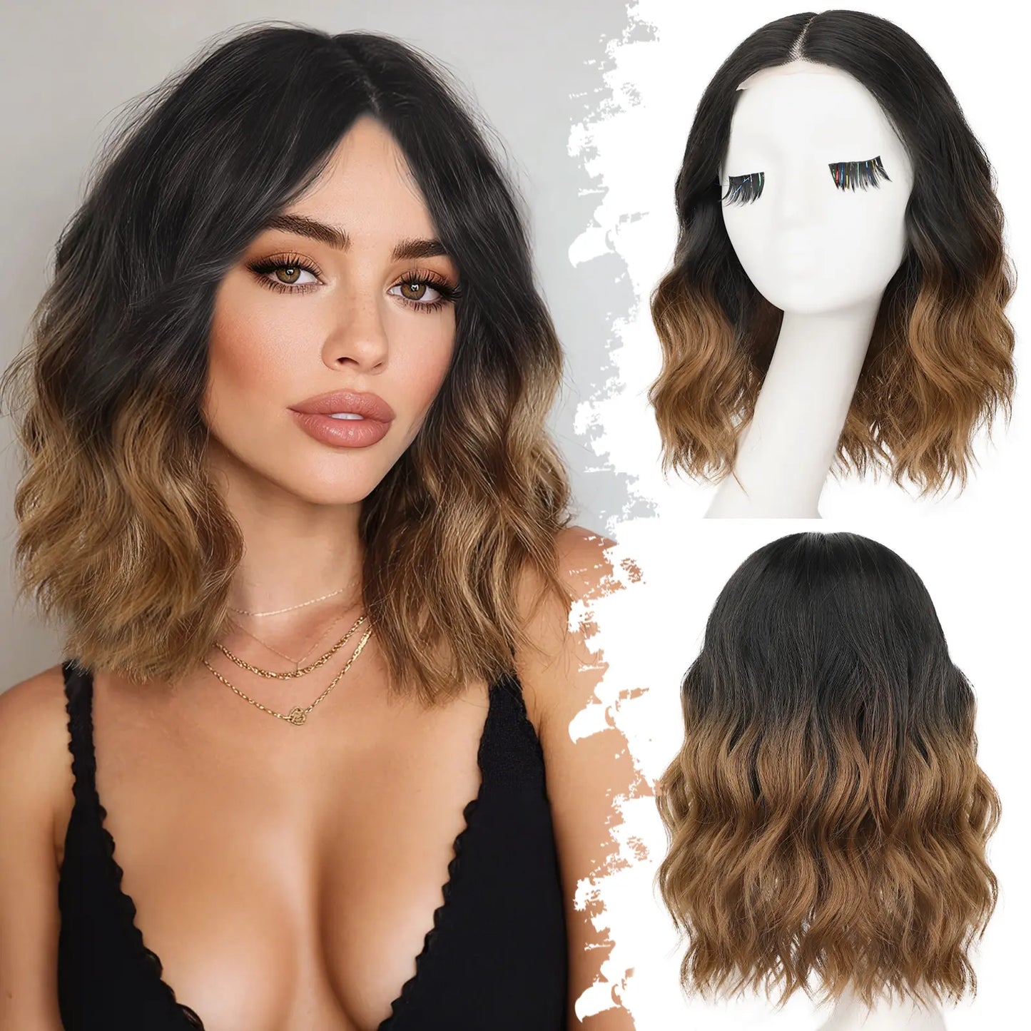 ✨ Natural-Looking Short Wavy Bob Wig With Instant Volume & Adjustable Comfort Fit