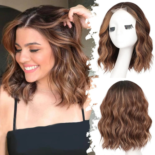 ✨ Natural-Looking Short Wavy Bob Wig With Instant Volume & Adjustable Comfort Fit