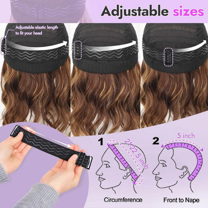 ✨ Natural-Looking Short Wavy Bob Wig With Instant Volume & Adjustable Comfort Fit