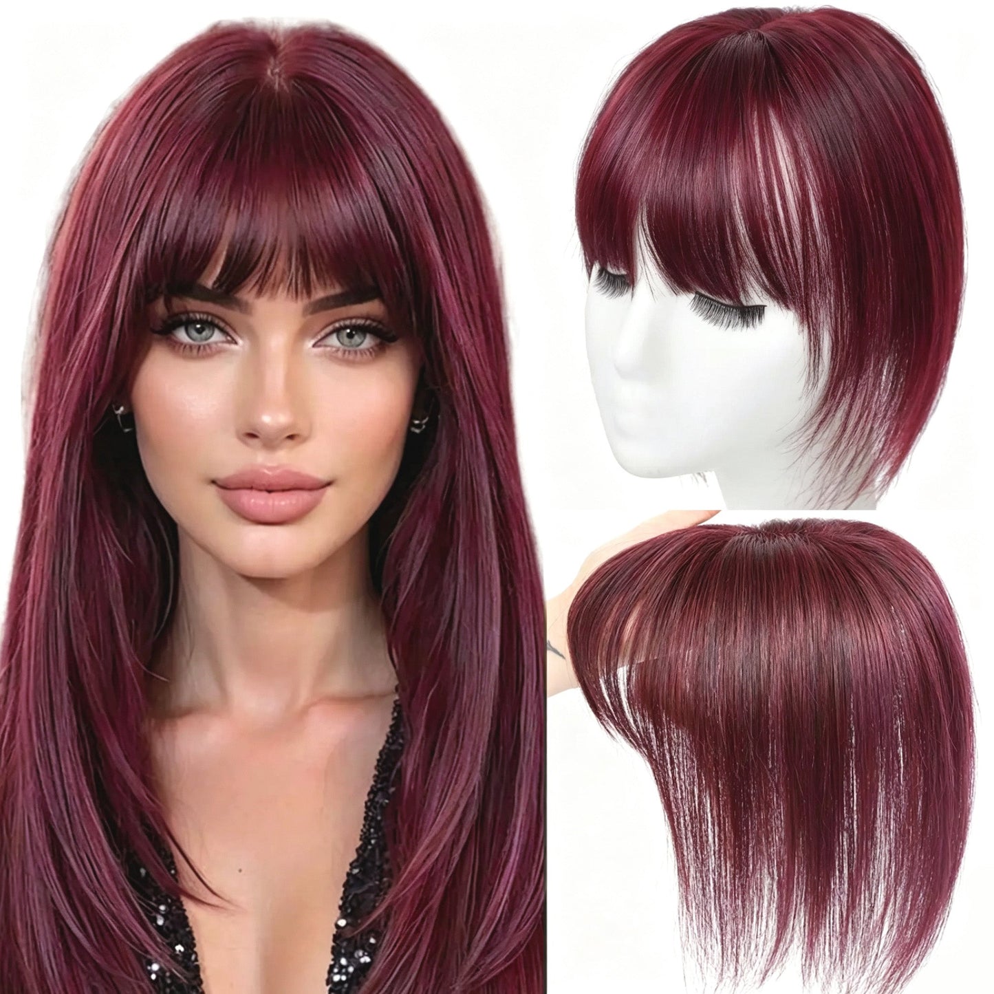 🔥🔥Human Hair Topper with Bangs | Hair Piece for Thinning Hair